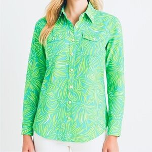 LILLY PULITZER Seaweed Print Resort Button Down Shirt